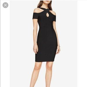 BCBGMaxAzria black bandage dress cold shoulder